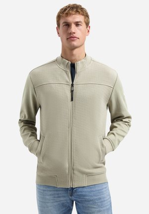 WITH MIXED TEXTURES - Sweater met rits - taupe