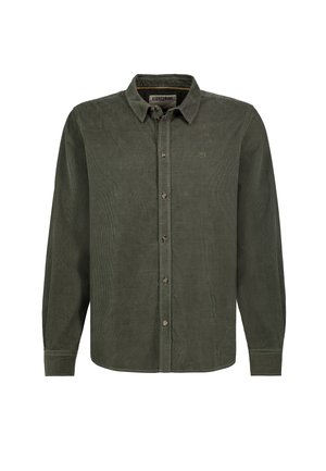 LANGARM MIT KNOPFLEISTE UND DEZENTER STICKEREI - Shirt - grün
