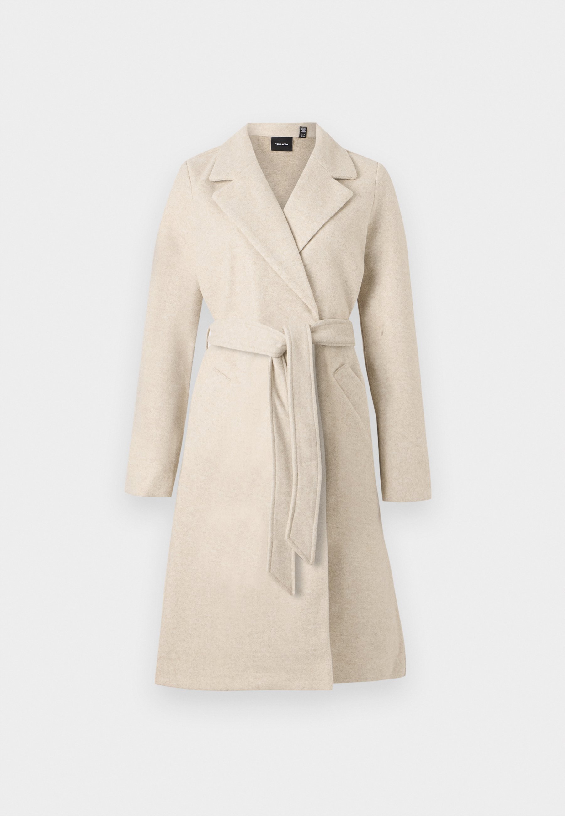 acka poodle boa long coat サイズ1 Vero Moda VMFORTUNEAYA LONG - Classic coat - oatmeal/beige