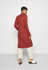 VILA VIRIL LONG CARDIGAN - Casaco de malha - burnt henna melange