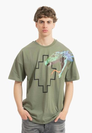 County of Milan, ANIMAL T-SHIRT A MANICA CORTA - T-shirt con stampa - verde militare