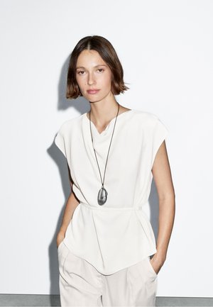 CREPE COWL NECK - Linne - white