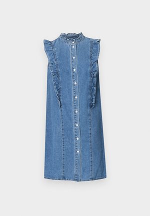 Vero Moda, VMLOLA FRILL DRESS - Denimové šaty - medium blue denim