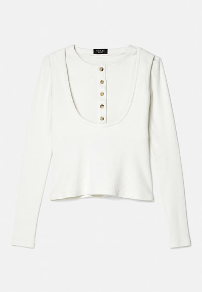 A.W.A.K.E. MODE DOUBLE EFFECT HALF BUTTON CLOSURE - Μπλούζα με μακριά μανίκια - ivory