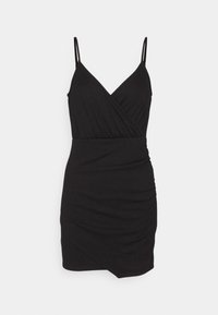 Even&Odd STRAPPY WARP MINI BODYCON PUNTO DRESS - Φόρεμα σε ίσια γραμμή - black
