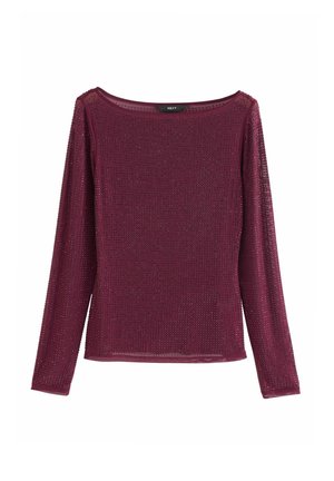 Next REGULAR FIT SLASH NECK HEATSEAL SPARKLE - Maglietta a manica lunga - berry red