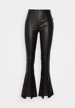 KASSANDRA TROUSERS - Kožené kalhoty - black