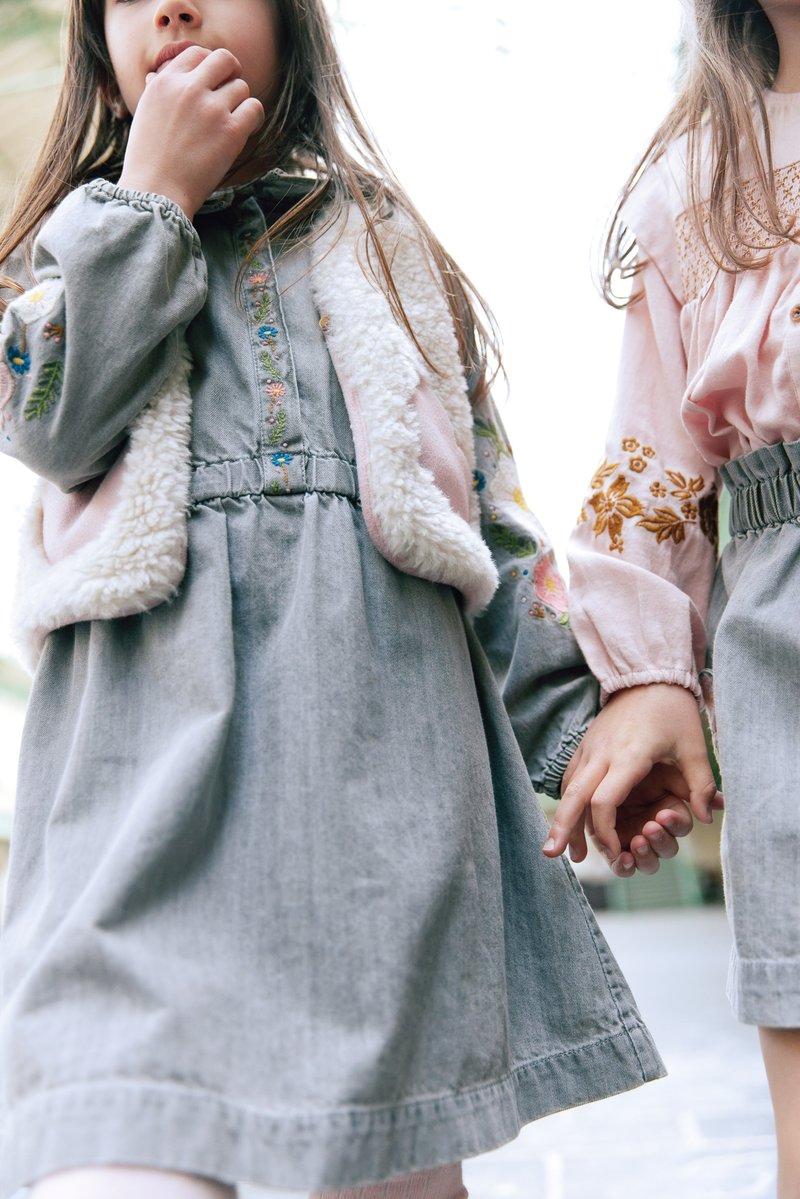 Bonton ROBE JIDA - Denim dress - chambray gris/grey - Zalando