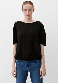 s.Oliver MIT DOBBY STRUKTUR - Blouse - schwarz