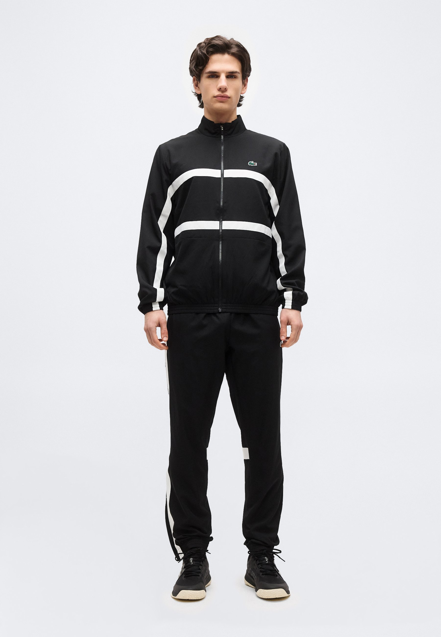 Lacoste Sport TENNIS TRACKSUIT - Tracksuit - black/white/black