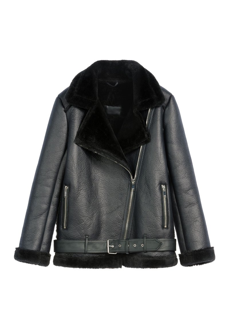 OCHNIK Imitatieleren jas zwart