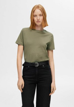 Selected T-shirts basic - khaki