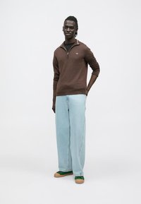 GANT CLASSIC HALF ZIP - Svetrík - brown melange