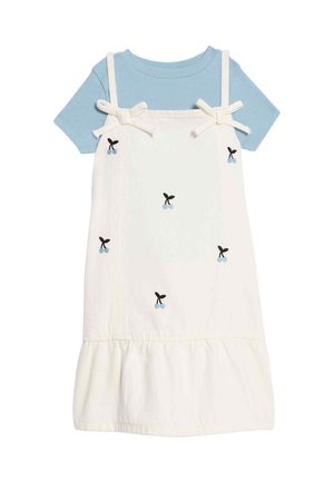 EMBROIDERED PINAFORE - Hverdagskjole - ecru mix
