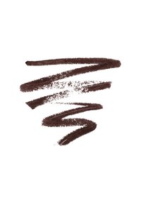 Braune Bleistiftstriche mit strukturierten Kanten, variierend in der Dicke, und zeigen raue sowie glatte Bereiche vor einem weißen Hintergrund.