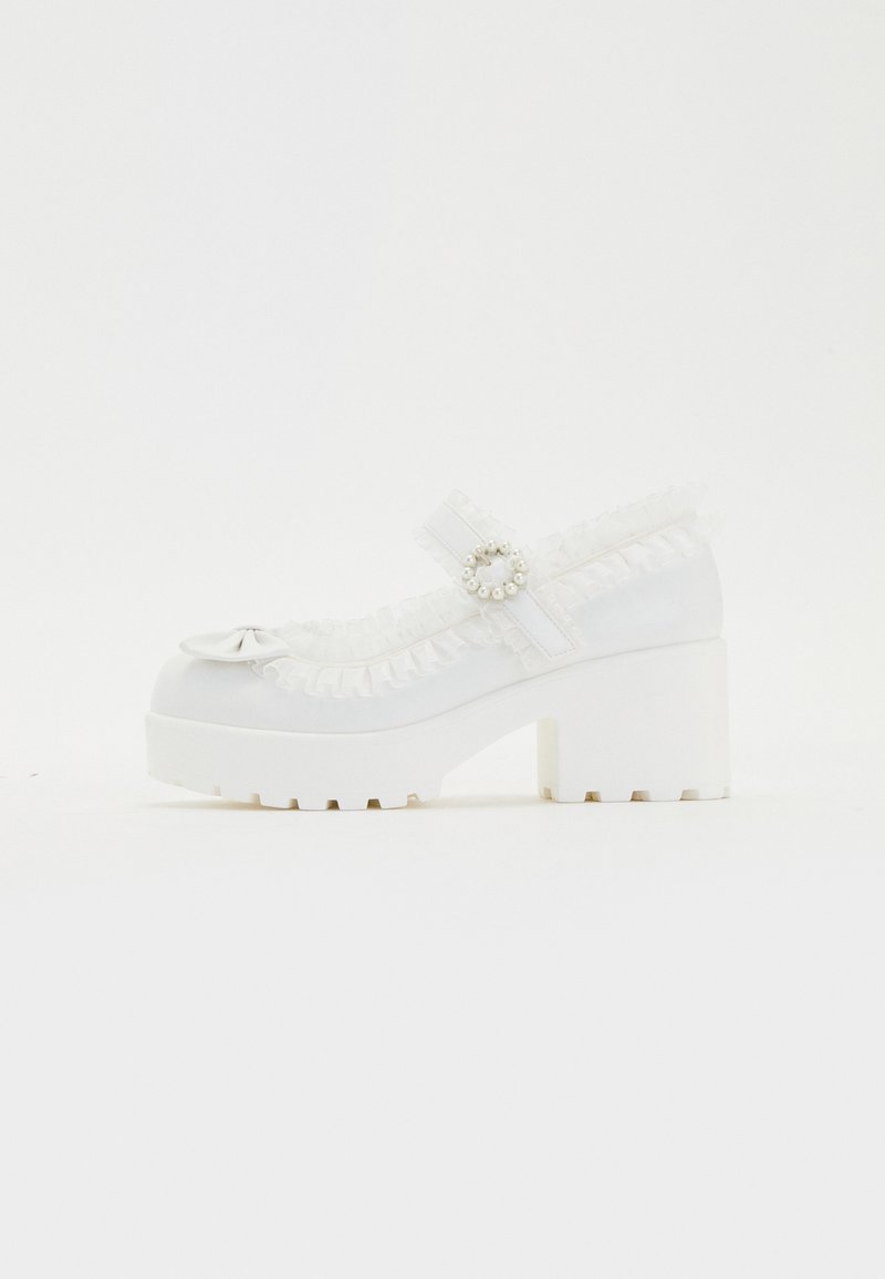 Koi Footwear TIRA RUFFLE MARY JANES PORCELAIN DELIGHTS EDITION - Apavi ar platformu un papēžiem - white