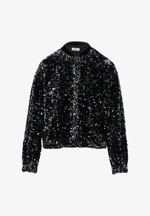 s.Oliver BLACK LABEL, MIT PAILLETTEN UND ELASTISCHEM SAUM - Bomberjacks - schwarz