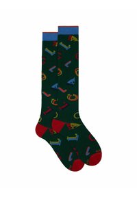 Gallo LONG WITH COLOURED LETTERS MOTIF - Calze - eucalipto