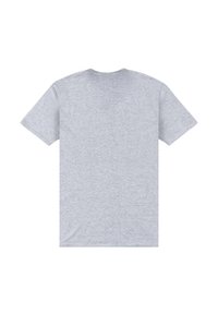 Szary, krótkorękawowy T-shirt wykonany z miękkiego materiału, z prostym wzornictwem, okrągłym dekoltem i bez widocznych wzorów czy akcentów.