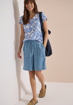 Cecil, T-SHIRT MIT V-NECK UND PRINT - T-shirt con stampa - vanilla white