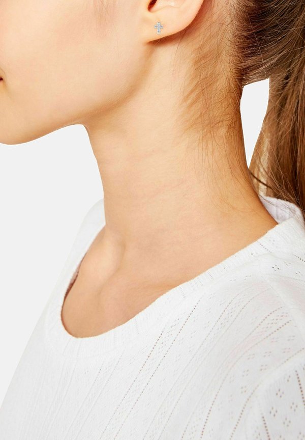KREUZ - Ohrringe - weiß