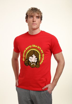 JESUS BIRTHDAY - Camiseta estampada - red