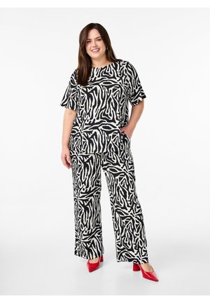 MIT ZEBRAPRINT - Trousers - black w. white zebra