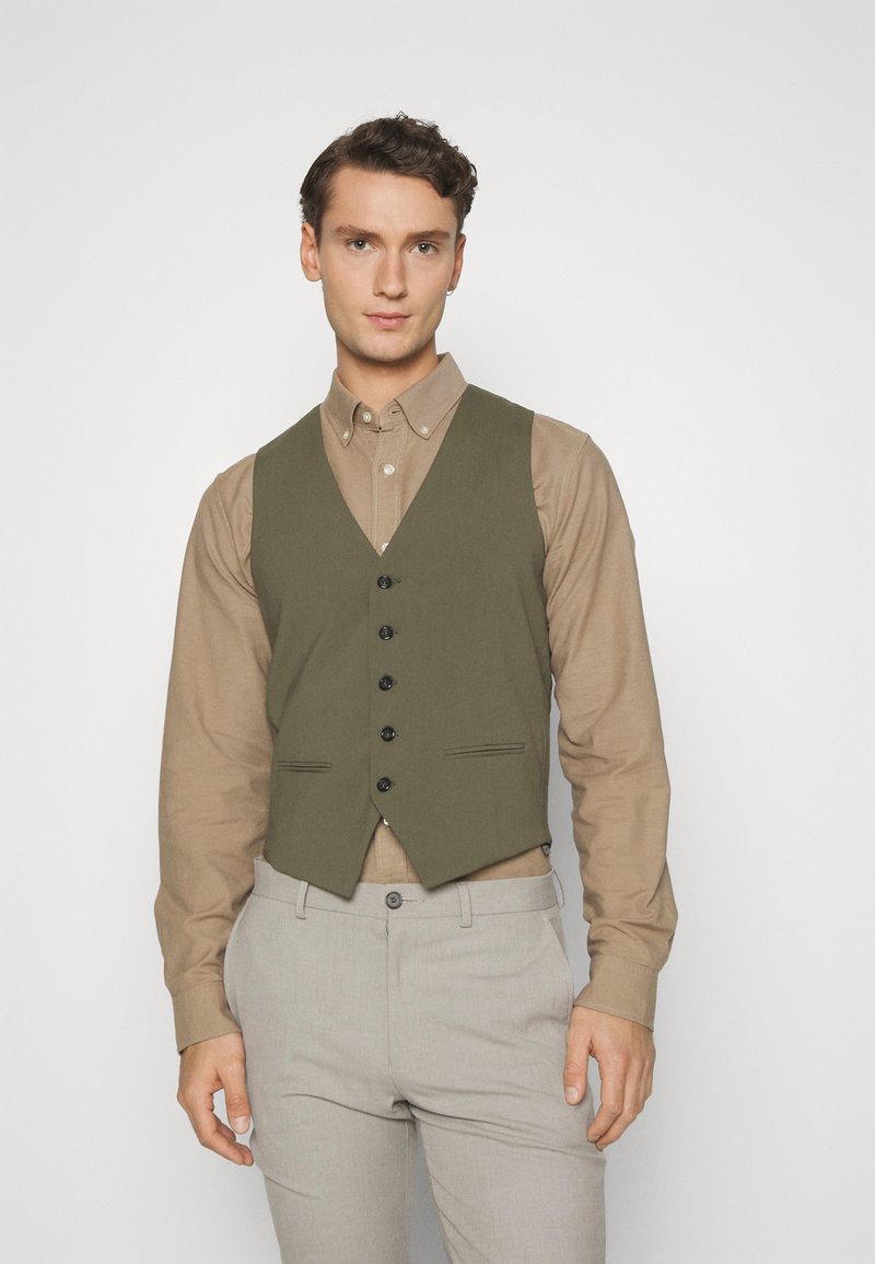 Lindbergh - MENS WAISTCOAT FOR SUIT SLIM FIT - Obleková vesta - olive, Zväčšiť