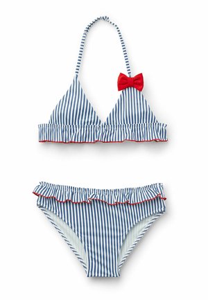 SET - Bikini - blau y stampa righe bianco azzurro