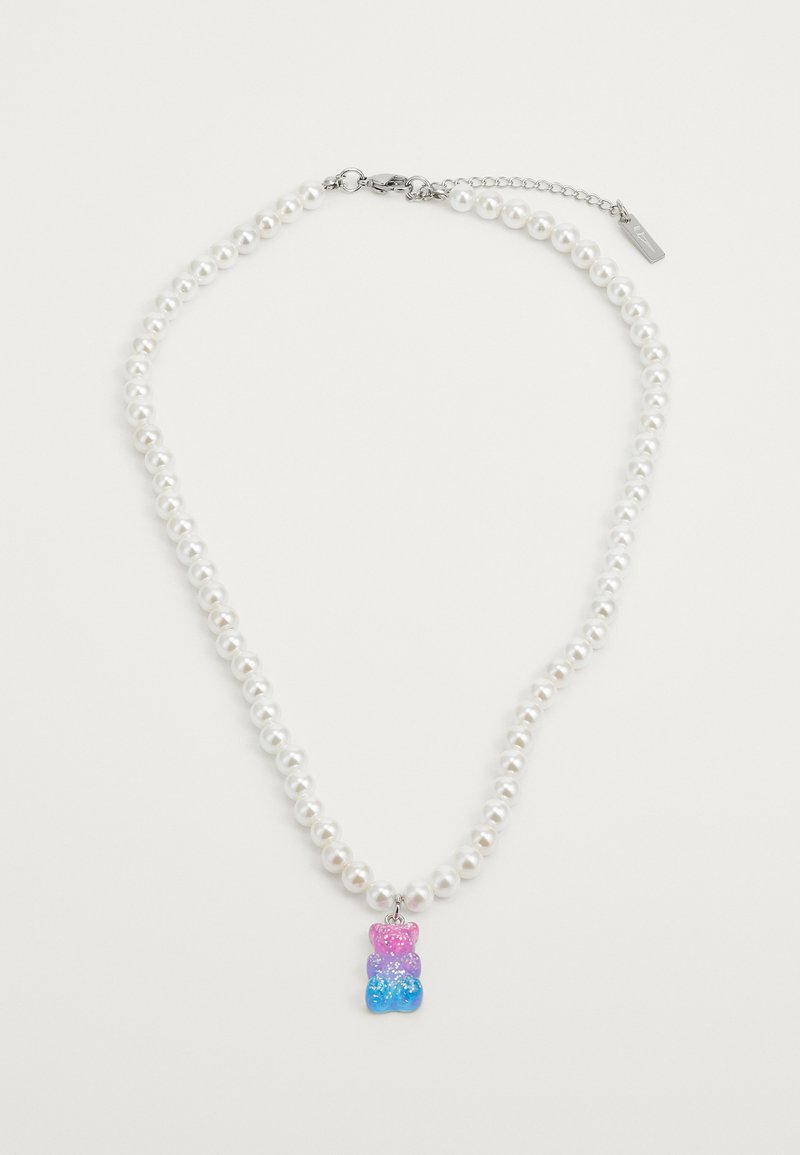 Collier De Perles En Argent Sterling - Roses, Blanches, Violettes - Occasion
