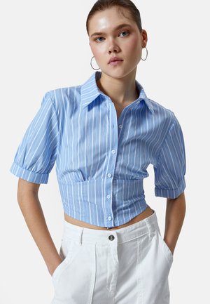 Koton CROP - Skjorta - blue