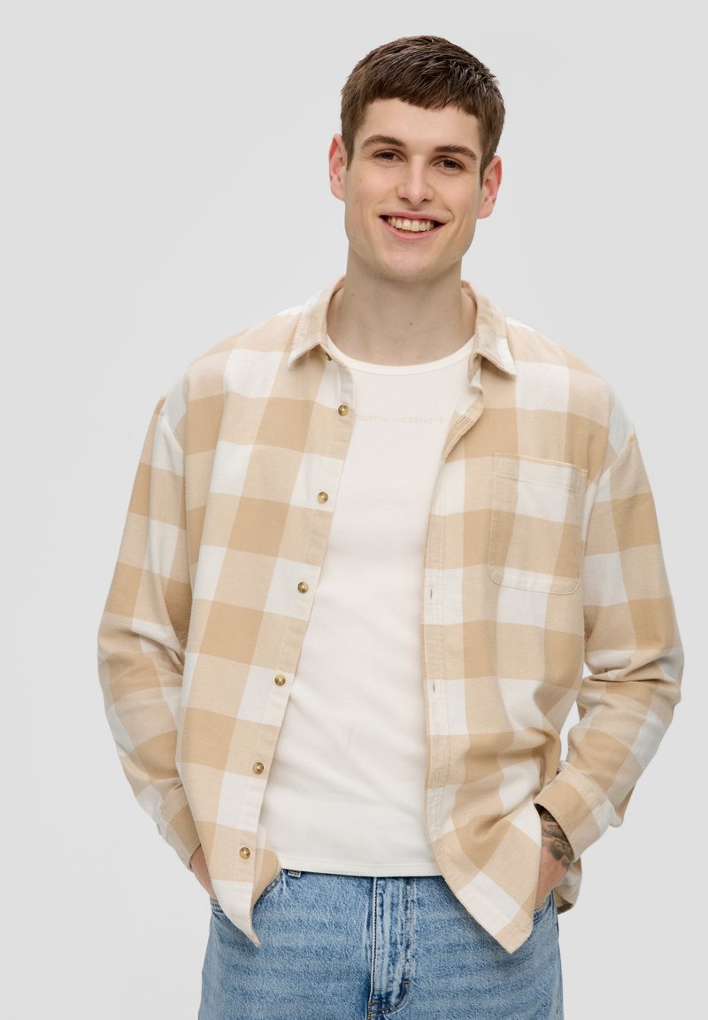 QS KARIERTES - Hemd - beige
