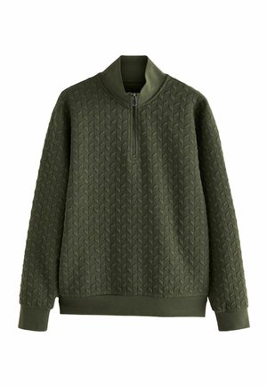 Next ZIP NECK FIT - TEXTURE - Jumper - khaki green