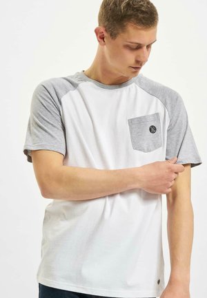 Just Rhyse ALBERTINA RAGLAN - Print T-shirt - white grey melange