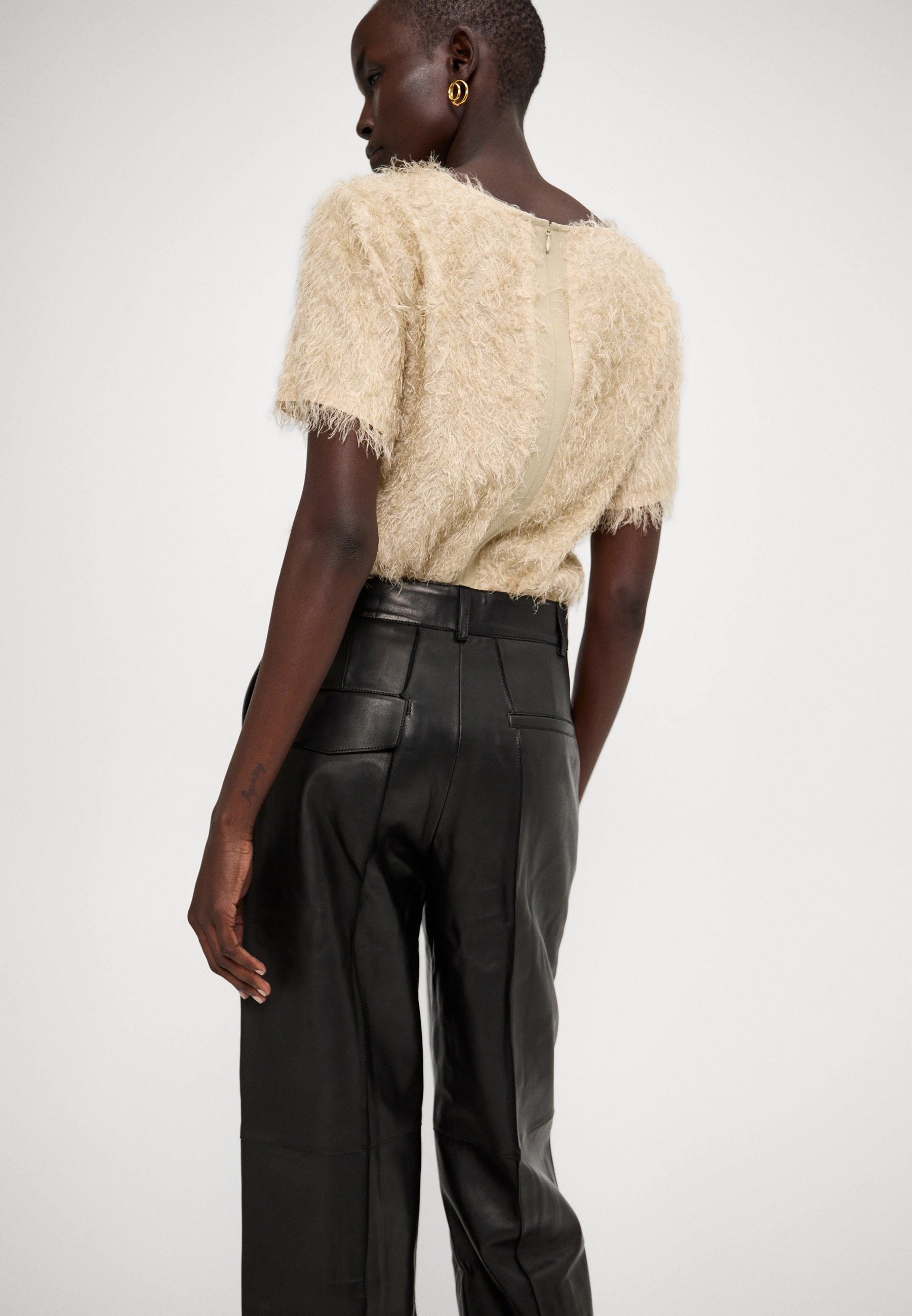 AERON ZIMA PANTS - Leather trousers - black - Zalando.co.uk