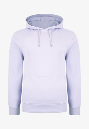 Felpa viola chiaro realizzata in tessuto morbido, con tasca a marsupio, cordini regolabili, polsini a coste e un logo discreto.