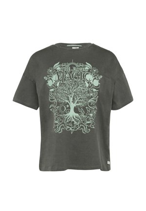 QS, T-shirt print - anthrazit