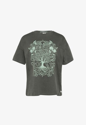 QS, T-shirt print - anthrazit