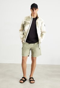 Calvin Klein DIFFUSED GRID BLOUSON - Poletna jakna - icicle/delta green