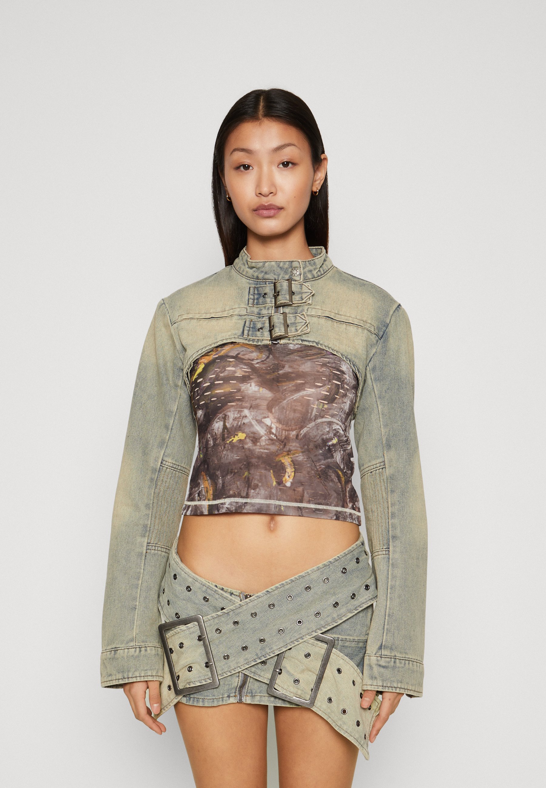 Jaded London ULTRA CROPPED JACKET - Summer jacket - light wash 
