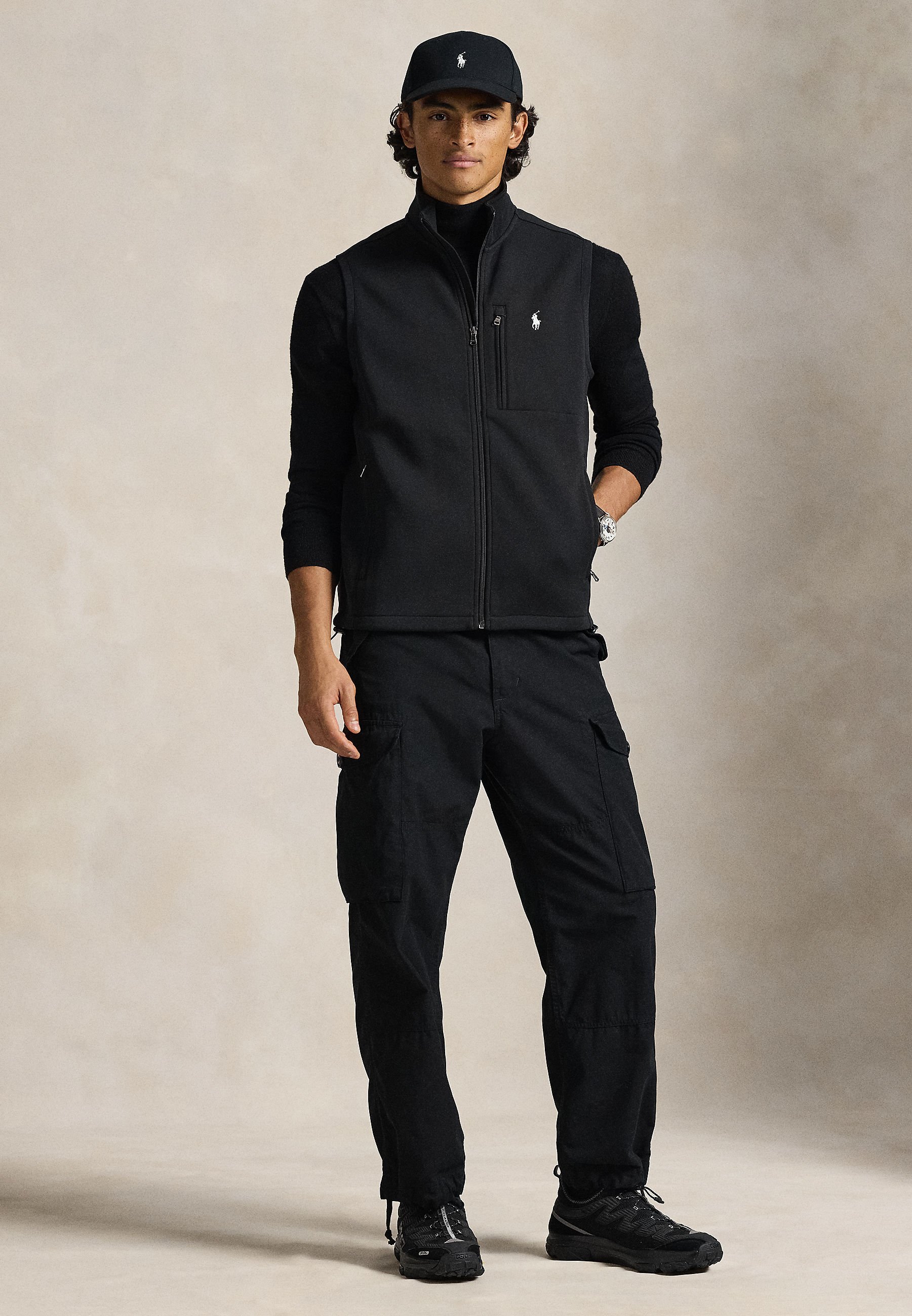 Polo Ralph Lauren DOUBLE-KNIT MOCKNECK VEST - Waistcoat - black