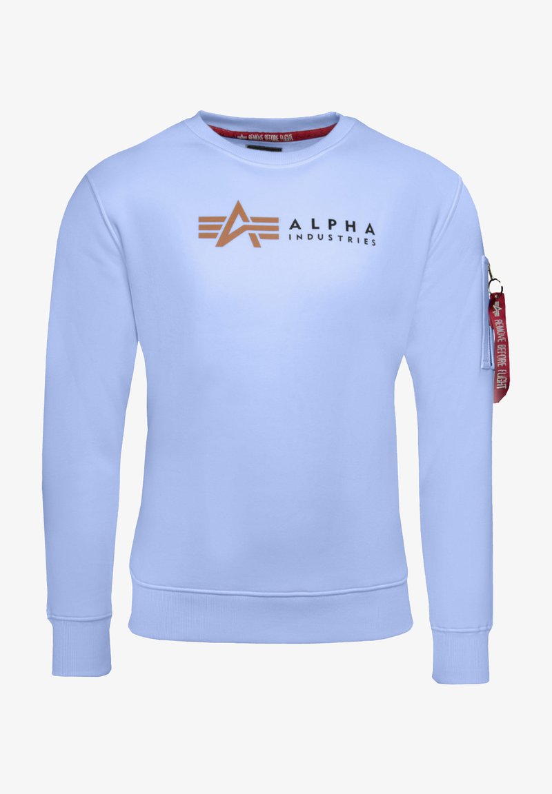 Alpha Industries LABEL - Sweatshirt - light blue