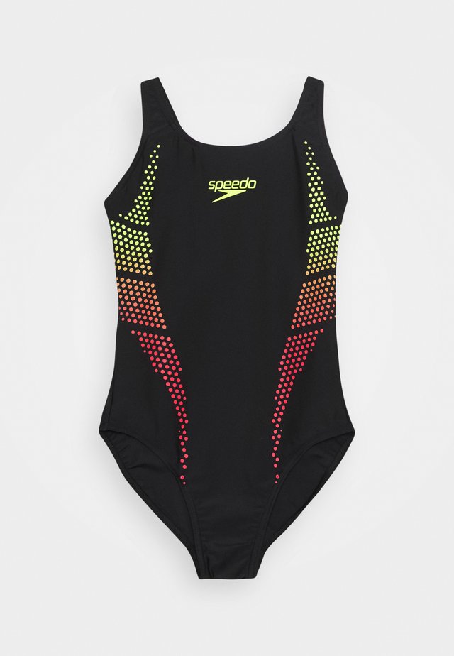 PLASTISOL PLACEMENT MUSCLEBACK - Badedragter - black/fluo yellow/lava red
