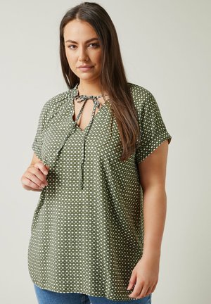 DOT PRINT TIE NECK - Blouse - green
