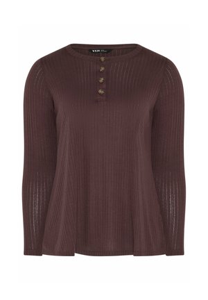 Yours Clothing, PLUS SIZE CASUAL TOPS - Longsleeve - chocolate