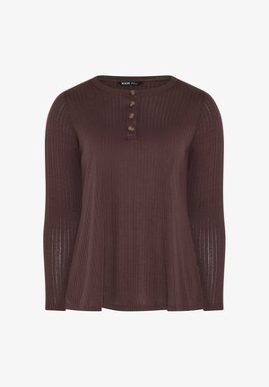 Yours Clothing, PLUS SIZE CASUAL TOPS - Longsleeve - chocolate