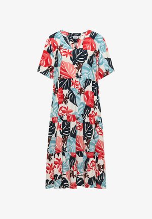 Cecil, MIDIKLEID WITH SPLIT NECK AND PRINT - Freizeitkleid - light alabaster white