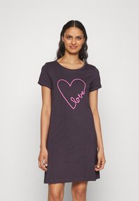 LASCANA - LOVE BIG SHIRT - Nattskjorte - black Miniatyrbilde 1