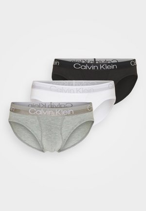 HIP BRIEF 3 PACK MODERN STRUCTURE COTTON - Slip - white/ black/grey heather