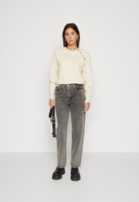 ONLY ONLEMMA BUTTON O NECK - Pullover - pumice stone